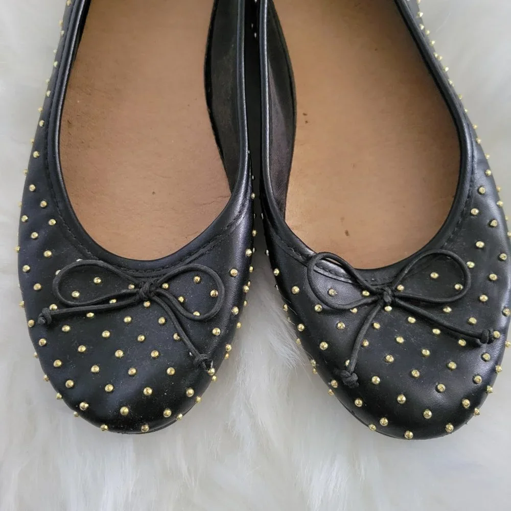 Brash Black Studded Flat